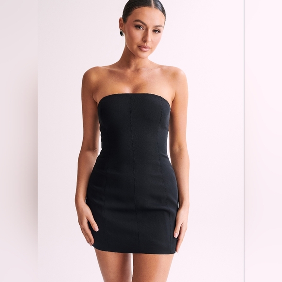 Meshki Strapless Tube Mini Little Black Dress Size Medium - Picture 6 of 15